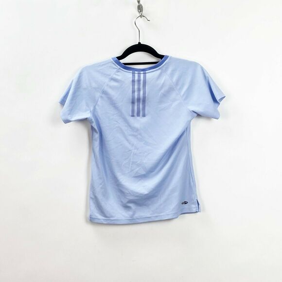 2/$30 Adidas XS Womens Light Blue Purple Athletic V-neck Tee - Picture 7 of 9
